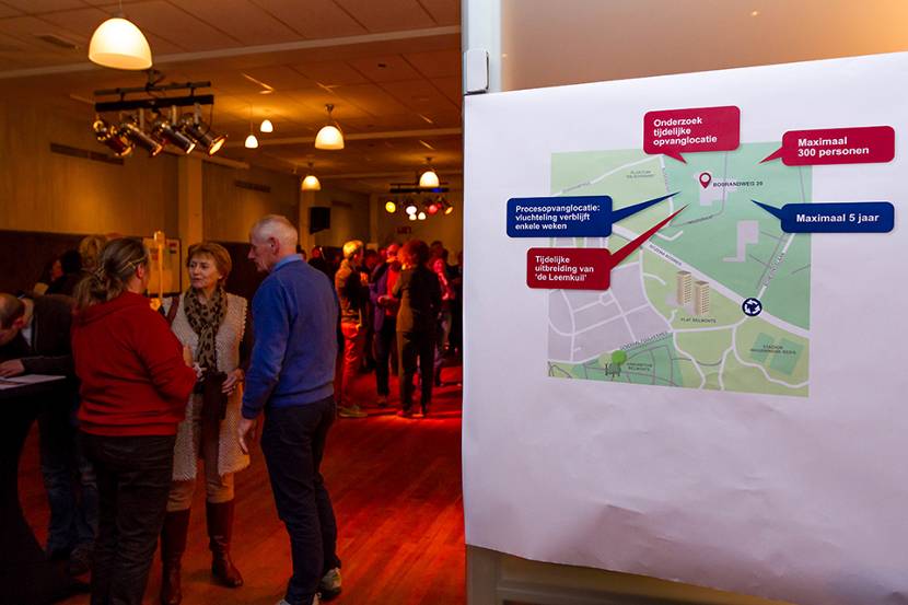 Plattegrond en uitleg opvang in Wageningen