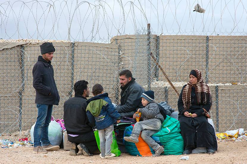 Vluchtelingen in een kamp