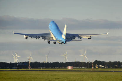 Vertrekkend vliegtuig vanaf Schiphol